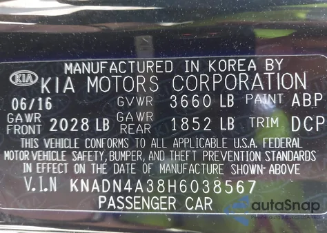 2017 Kia Rio Ex z USA, uszkodzony, nr VIN KNADN4A38H6038567